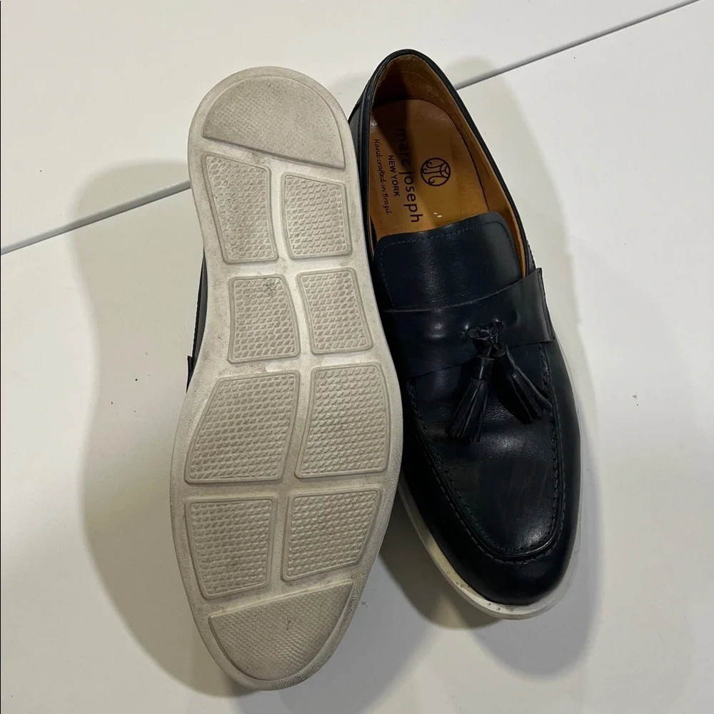 Marc Joseph - 8, Navy‎ Leather Loafers with Tassels